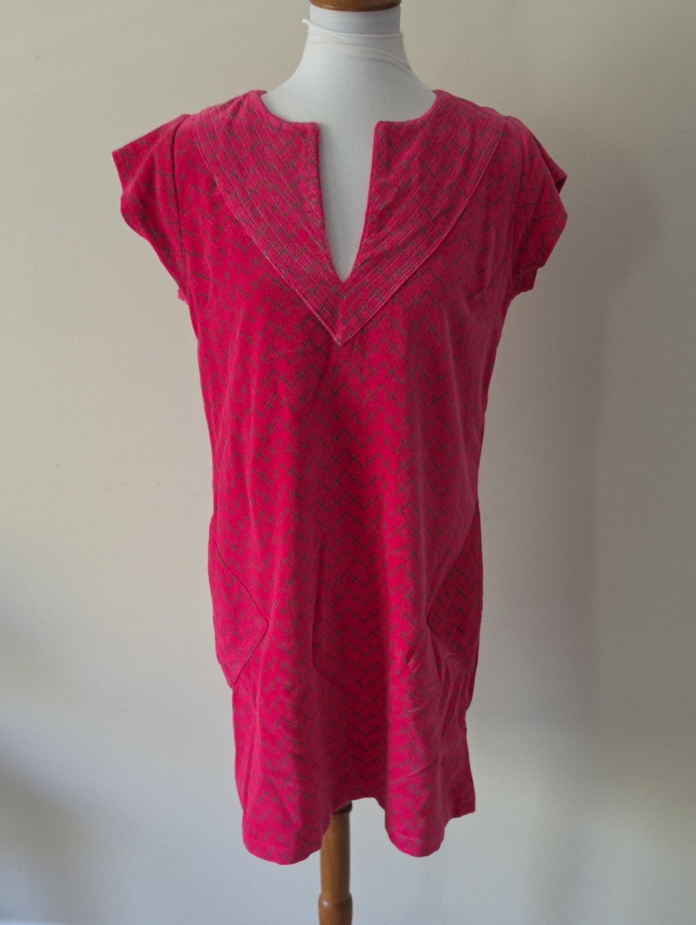 La Plage Bright Pink Patterned Tunic Dress